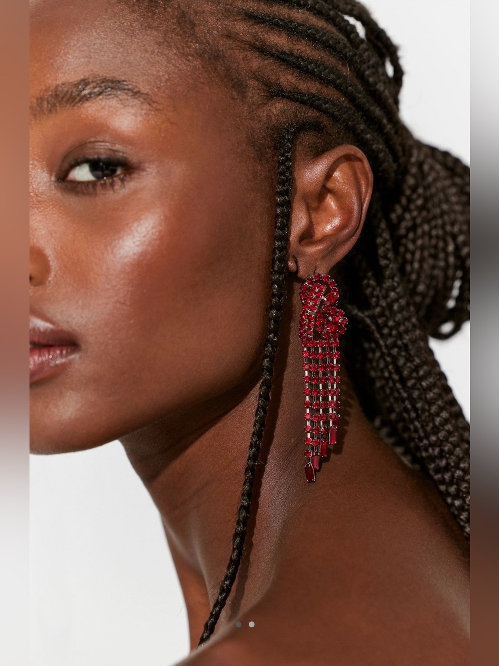 NEW Free People Follow the Rhythm Rhinestone Earrings in Red ♥️